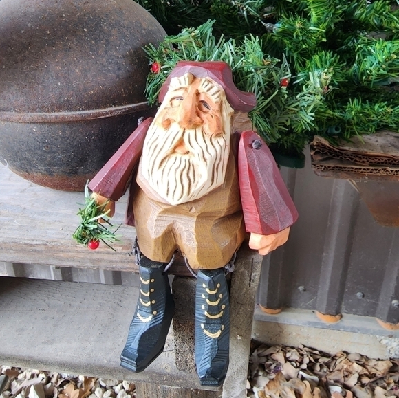 Vtg 1997 David Frykman Santa Shelf mantle table sitter DF 1207 - Picture 2 of 11